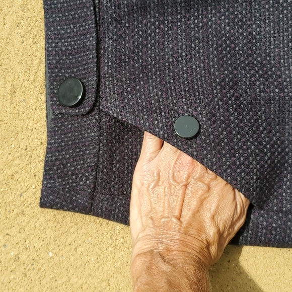 Ann Taylor Loft Petites Black Gray & Purple Polka Dot Mini Skirt Size 8P - Picture 5 of 11